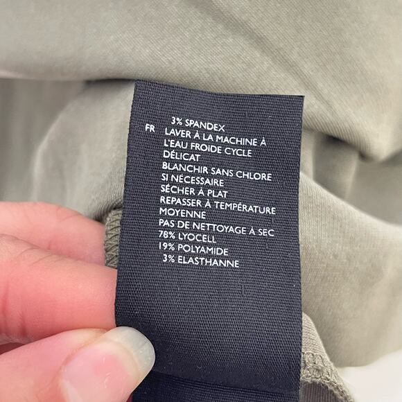 COS Sheath Dress Women's Size XS Green Ruffle Trim Crew Neck Casual Dress - Picture 8 of 8